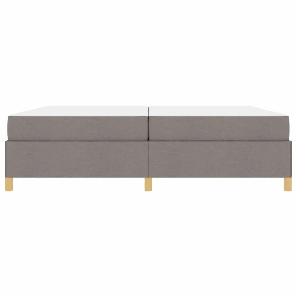 vidaXL Letto a molle con materasso Taupe e bianco 200 x 200 cm Tessuto