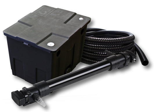 Set Filtro a 1 camera per laghetto 12000l con Chiarificatore UVC 72W 6ª serie Tubo 5 m