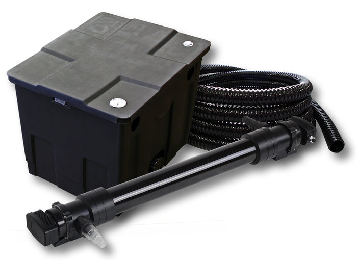 Set Filtro a 1 camera per laghetto 12000l con Chiarificatore UVC 72W 6ª serie Tubo 5 m