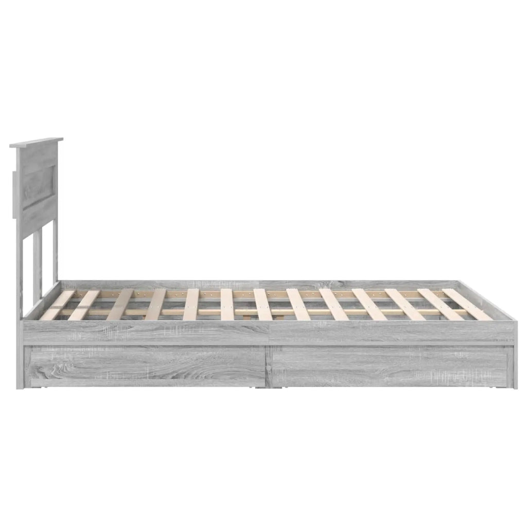 Letto con Contenitore con testiera Grigio Sonoma 150 x 200 cm 3409907