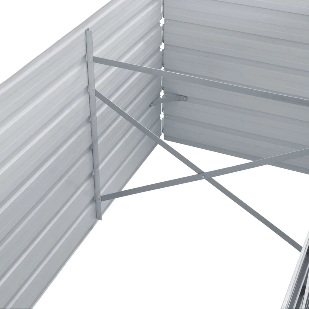 Fioriera rialzata per piante e fiori acciaio zincato 240 x 80 x 77 cm grigio 02_0001105