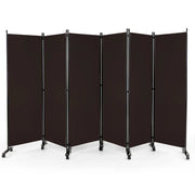 Paravento pieghevole 334,5 x 30 x 172 cm protezione privacy e decorazione moderna poliestere marrone 20_0013046