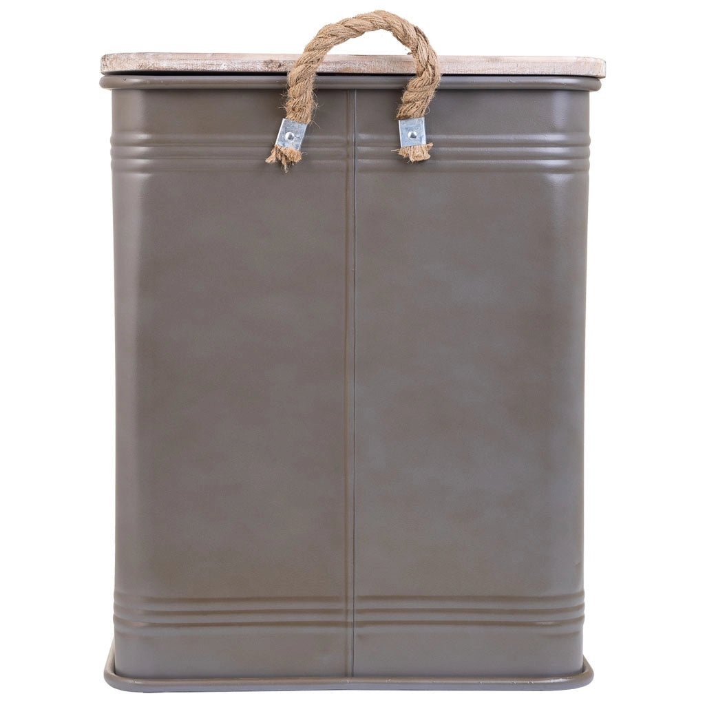Cesto portabiancheria in metallo stampato grigio 41x41x52