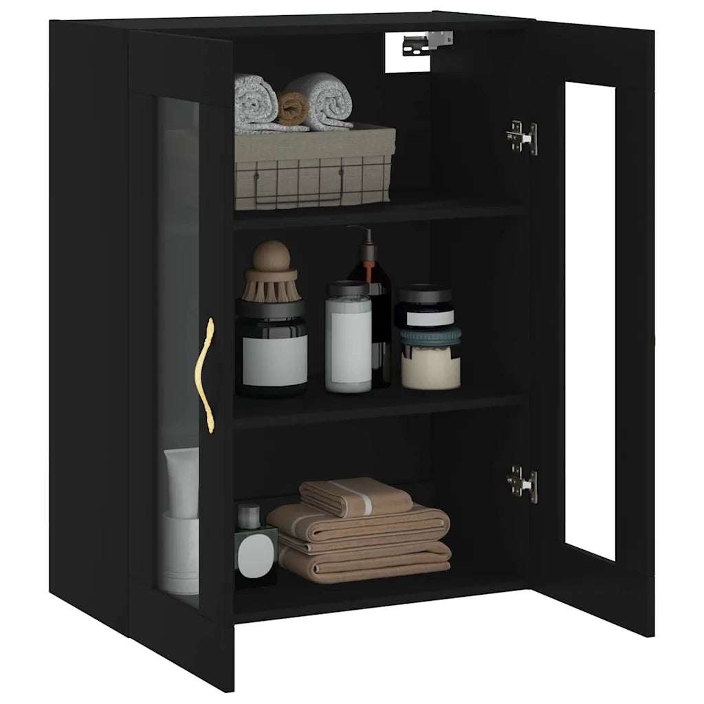 Armadietto a Muro | Mobile a Parete Nero 69,5x34x90 cm
