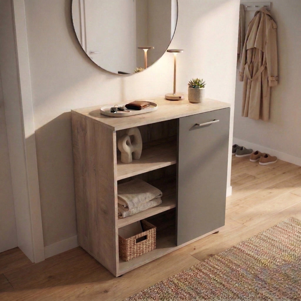 Mobile Ingresso Moderno Salvaspazio in Legno Composito cm 68x35x87 - LOUIS