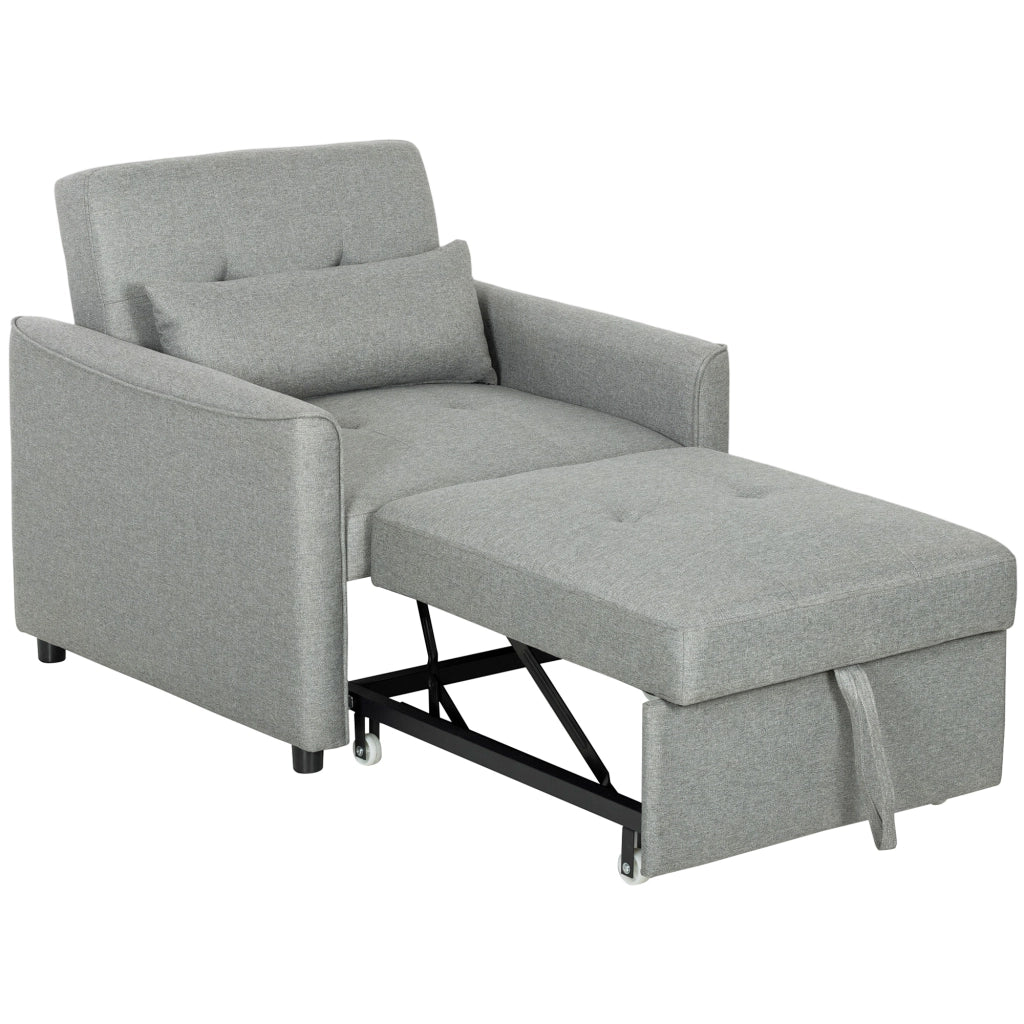 Sedia letto estraibile con schienale regolabile ¨C zephmum ¨C grigio