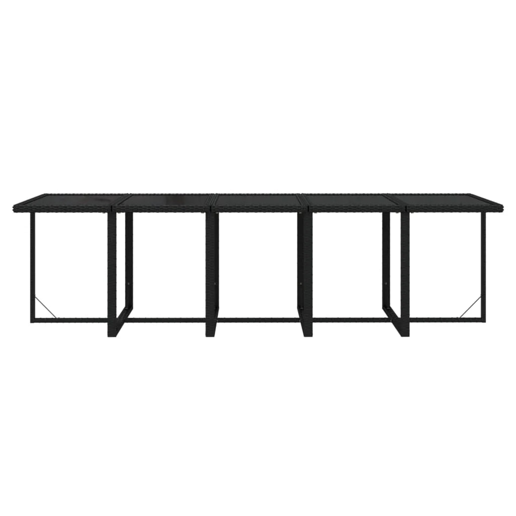 Set da pranzo da giardino mobili da esterno cuscini 15 pz poly rattan nero 02_0014424