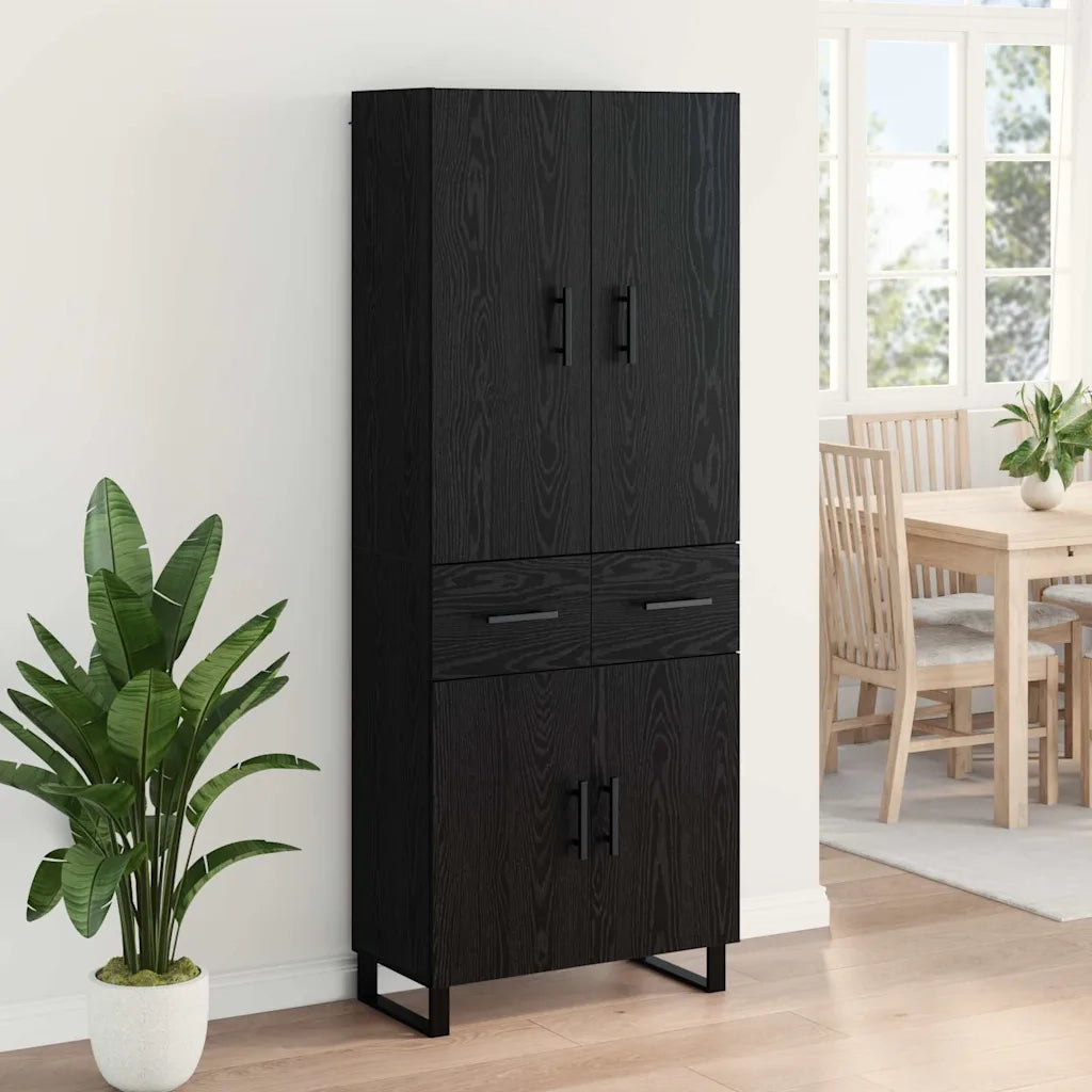 Credenza con cassetto 2 pcs Rovere Nero 69,5 x 34 x 180 cm 3416190