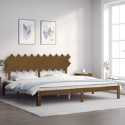 Giroletto con Testiera ambra 200x200 cm in Legno Massello 3193749
