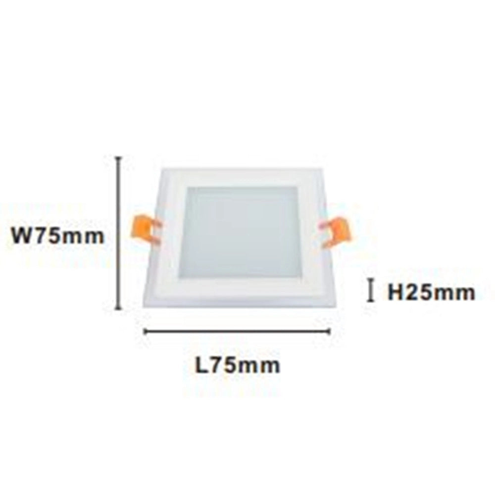Trade Shop - Pannello Led Incasso Luce 3000k-6500k 6w Quadrato Am-cs-6 Con Bordo Traparente 00663 -