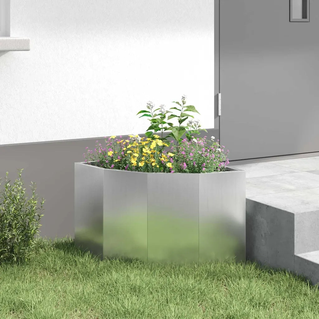 Fioriere | Cassetta per fiori | Vaso d'angolo Argento 45 x 45 x 35 cm Acciaio zincato