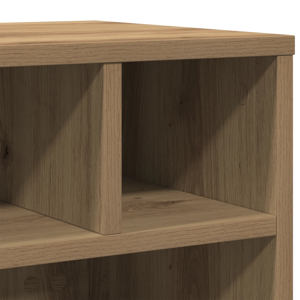 Supporto per Stampante con Ruote Rovere Artigianale 41x32x33,5 cm