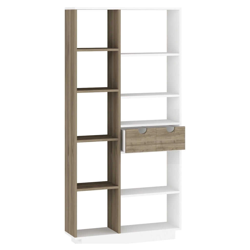 Biblioteca Imer, Libreria 8 Ripiani, 80x25x189h cm Bianco Rovere