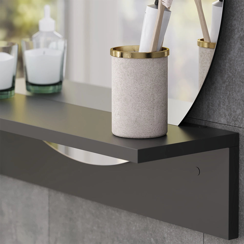 Vicco Specchio bagno Nero 50 x 54.5 cm con ripiano