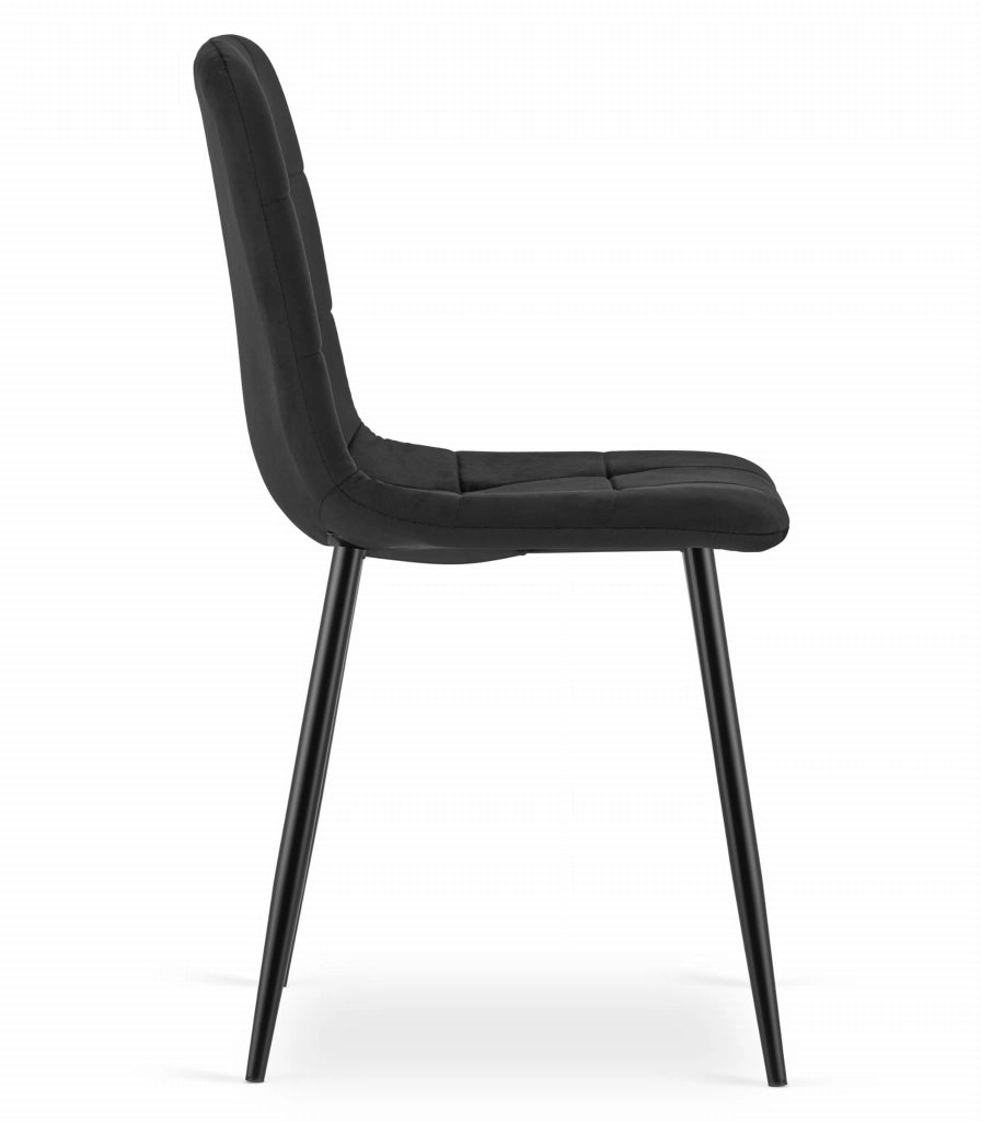 Sedia Valora PYRA in velluto nero dal design moderno per soggiorno x3