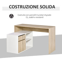 Scrivania Angolare da Ufficio 120x92x75,5 cm in Legno Rovere e Bianco