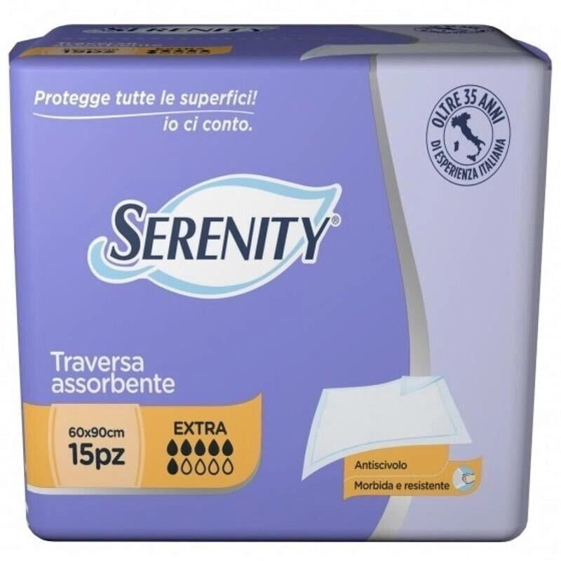 SERENITY TRAVERSE ASSORBENTI PER TUTTE LE SUPERFICI 60 X 90 CONFEZIONE DA 15 PZ