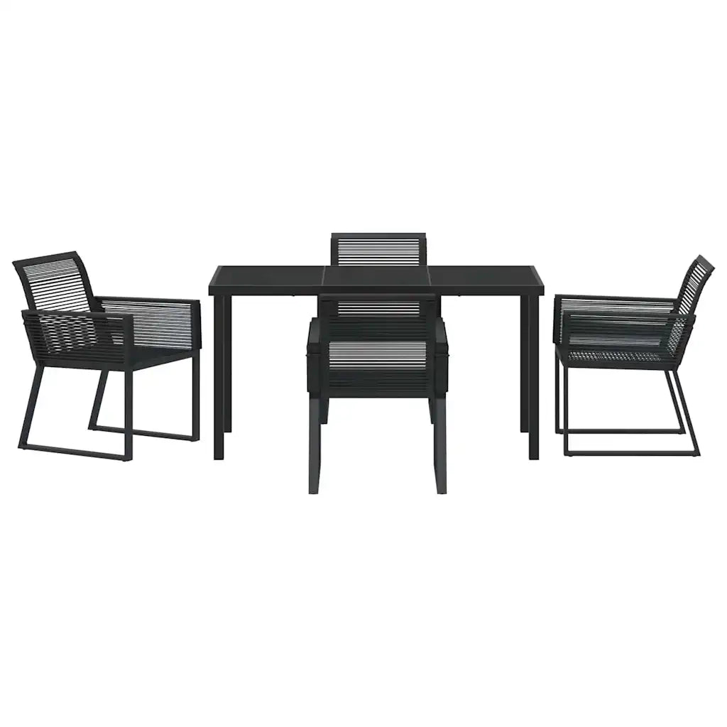 Set da Pranzo per Giardino 5 pcs Nero 3379312