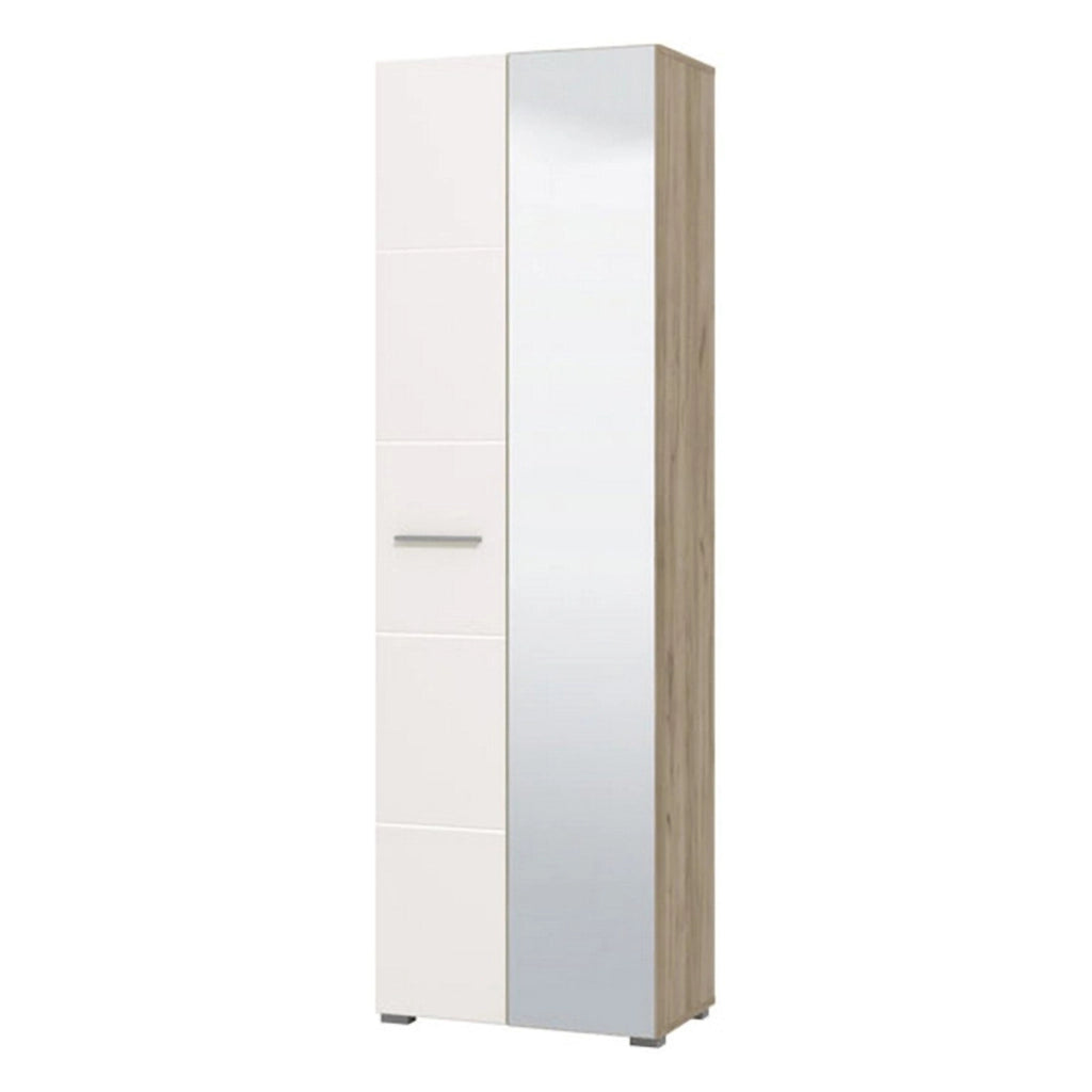 Armadio Camera da Letto Griante, Guardaroba 2 Ante Appendiabiti, 60x192.5h cm Bianco