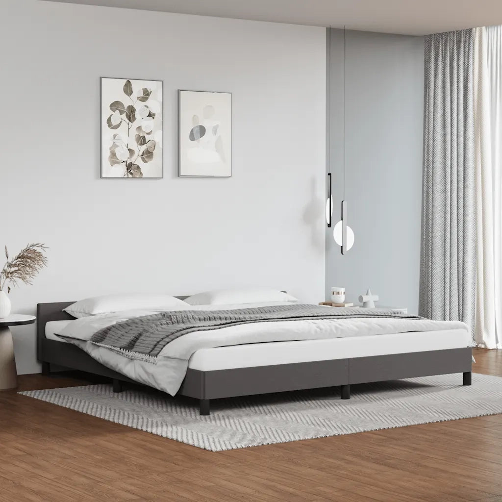 Giroletto con Testiera senza Materasso Grigio 200x200 cm 347523