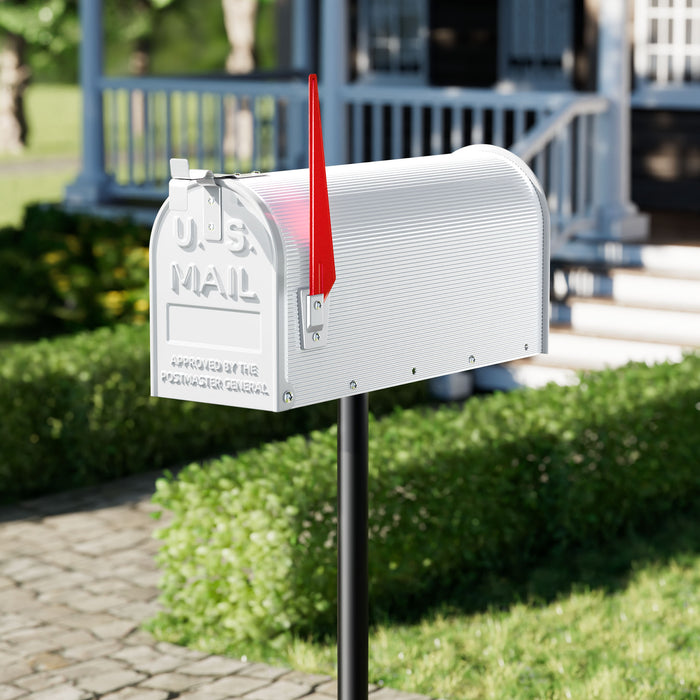 Cassetta postale americana in acciaio zincato bianco con materiale di montaggio