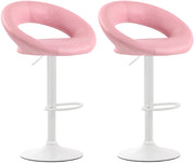 Set di 2 sgabelli da bar Olinda in finta pelle rosa,bianco