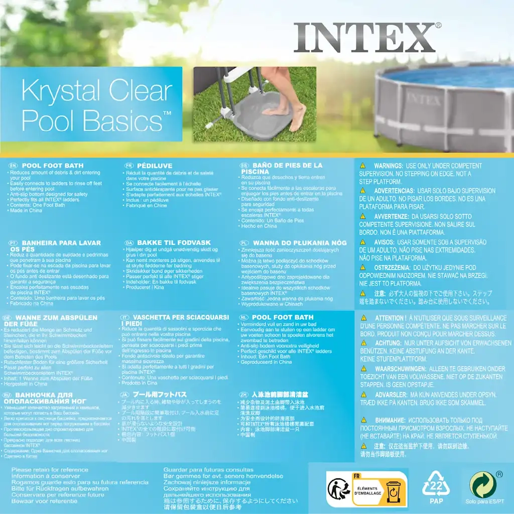 INTEX Pediluvio da Piscina 11,5 L 56x46x9 cm Blu 3202924