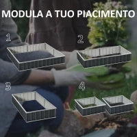 Aiuola Rialzata, Modulabile r Senza Fondo in Acciaio Zincato, 258x90x30 cm, Grigio Scuro