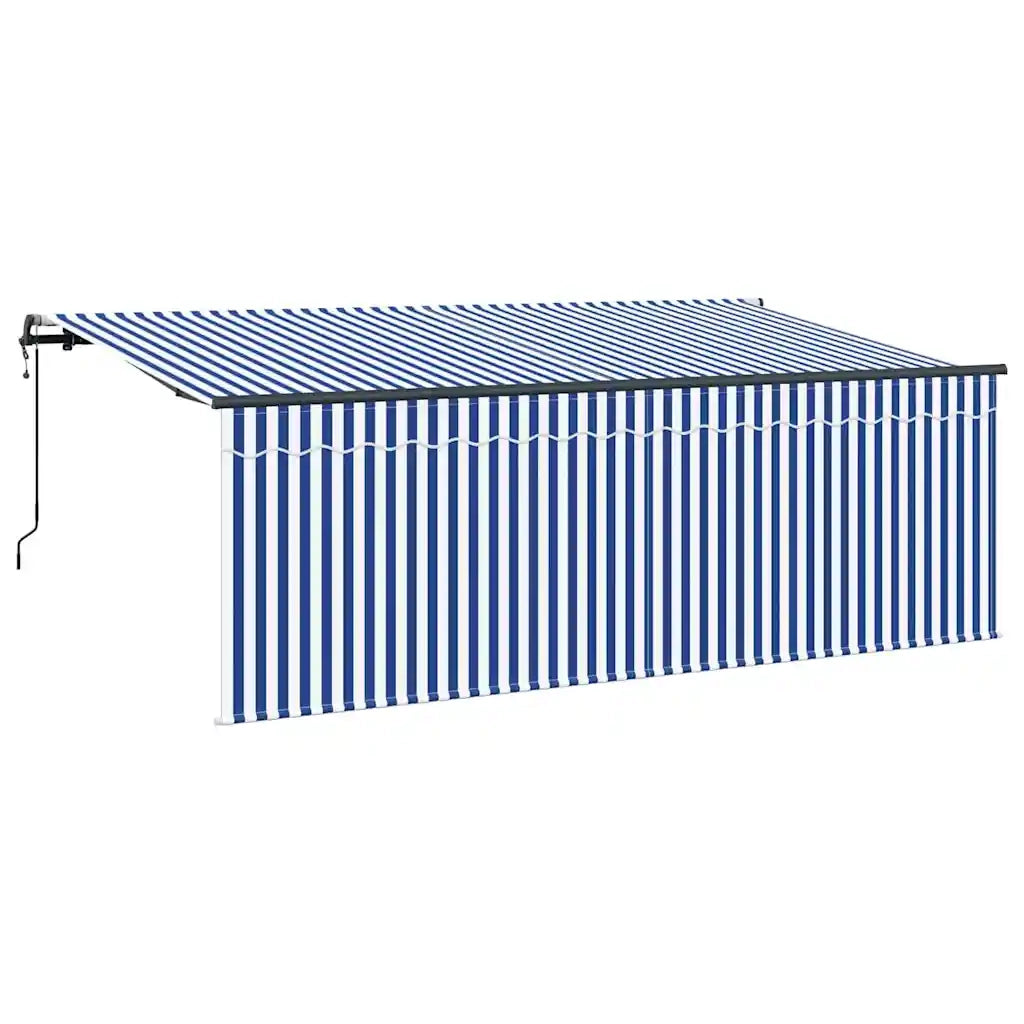vidaXL Tenda Retrattile Blu e bianco 400 x 200 cm Tessuto