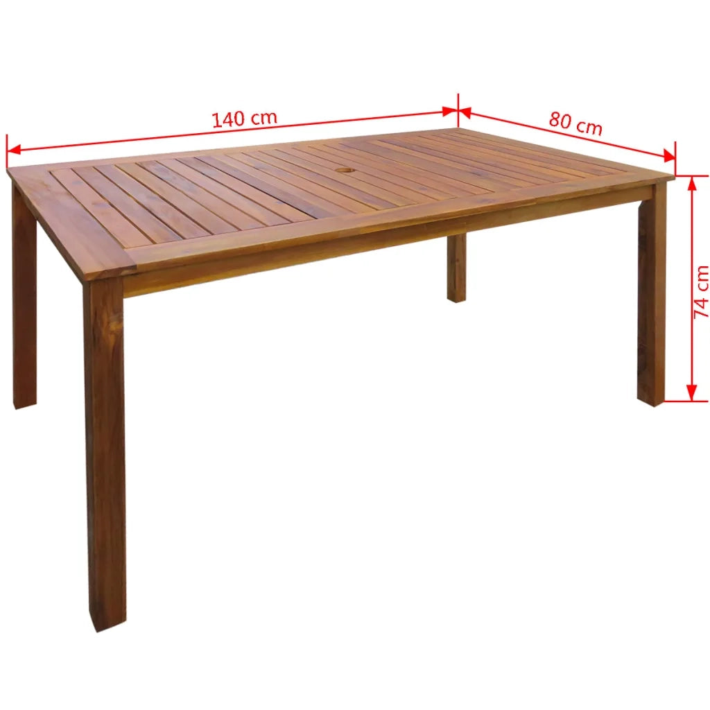 Set da Pranzo da Giardino 7 pz in Legno Massello di Acacia 42611
