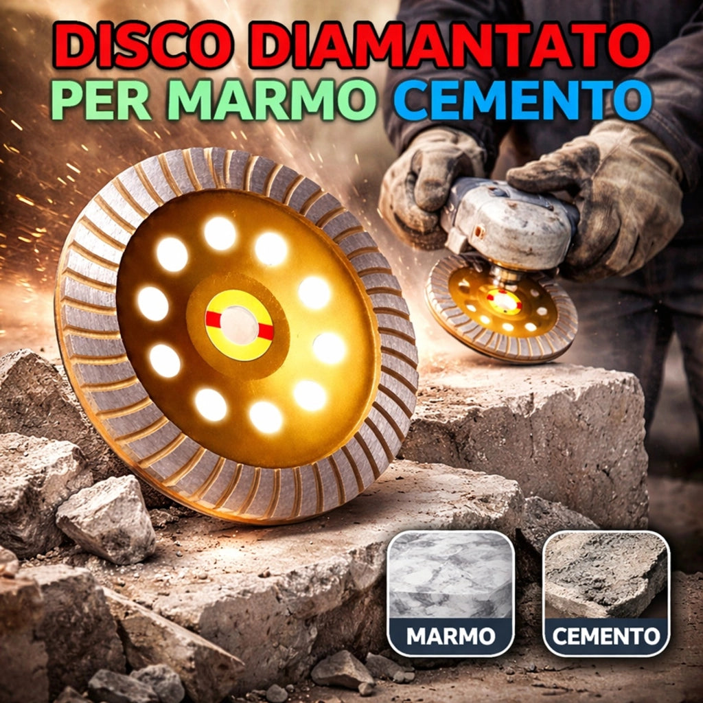DISCO DIAMANTATO PER MARMO CEMENTO Ø18 cm 180mm SMERIGLIATRICE FLEX STRETTO