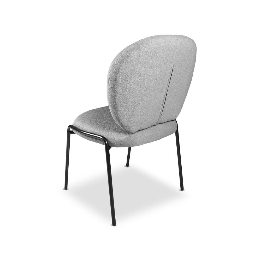 Set 2 Sedie da pranzo tessuto teddy grigio Sirio 53x39x94h