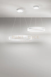 Sospensione in metallo verniciato bianco Kirko LED 80W CCT 3000K 4000K 6000K CRI?80 220-240V 50/60Hz 6400Lm d.80cm