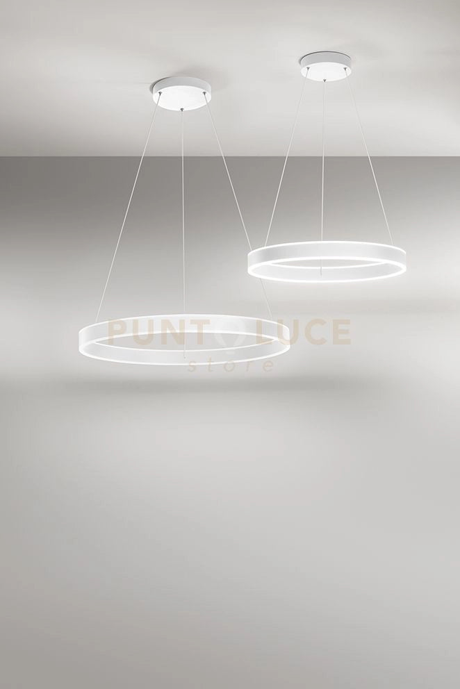 Sospensione in metallo verniciato bianco Kirko LED 80W CCT 3000K 4000K 6000K CRI?80 220-240V 50/60Hz 6400Lm d.80cm