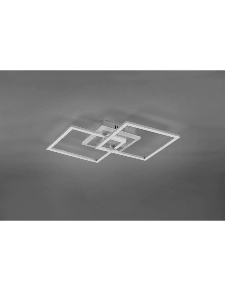 Plafoniera Venida Doppio Quadrato Alluminio Led 25w Dimmerabile L57 cm Trio Lighting