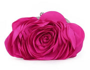 Borse a Mano con Catena e Disegno di Rosa per Donne, Portafoglio per la Sera, la Prom e il Carnevale