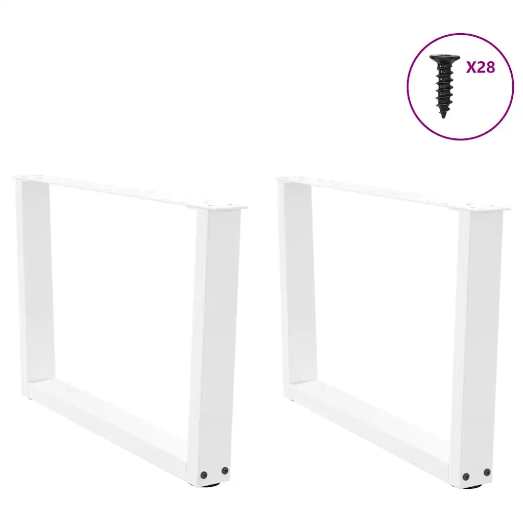 Gambe per Tavolino da Caffè a Forma di V 2 pz Bianche 70x(42-43,3) cm Acciaio 4012637
