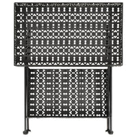 Tavolo da TÃ¨ Pieghevole Vintage Metallo 58x35x72 cm Nero