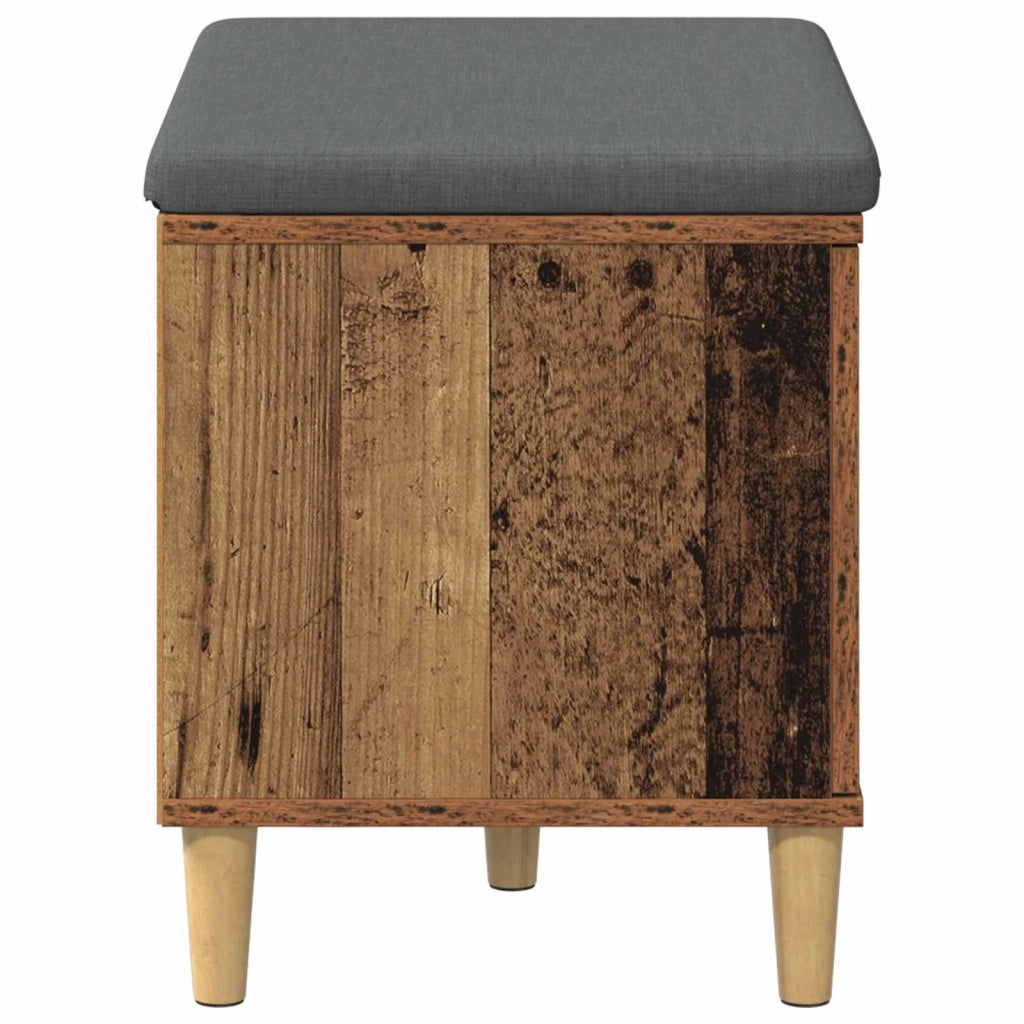 Panca per ingresso con cuscino Legno vecchio 60 x 38 x 46 cm