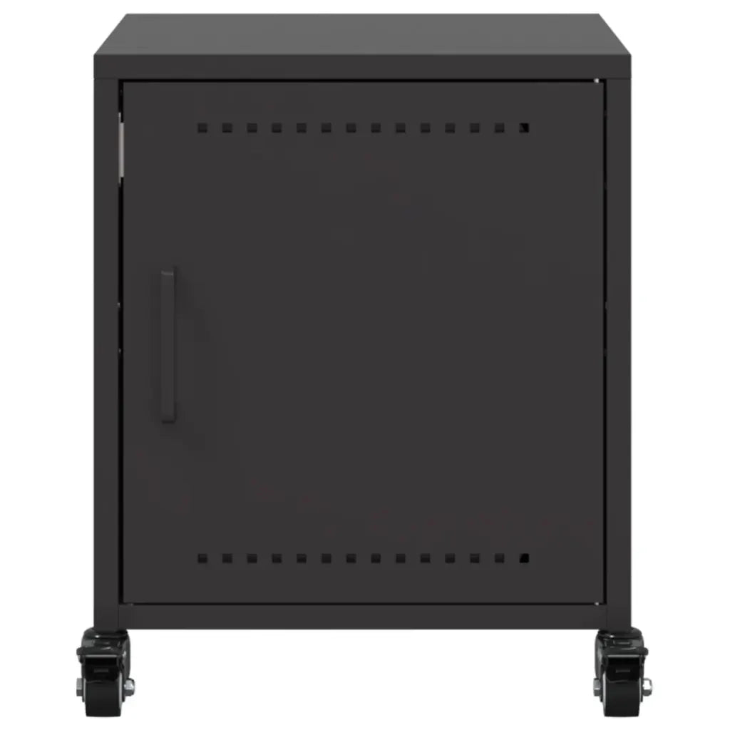 Comodini 2 pz-Set di 2 Tavolino da notte Neri 36x39x43,5 cm in Acciaio 198505