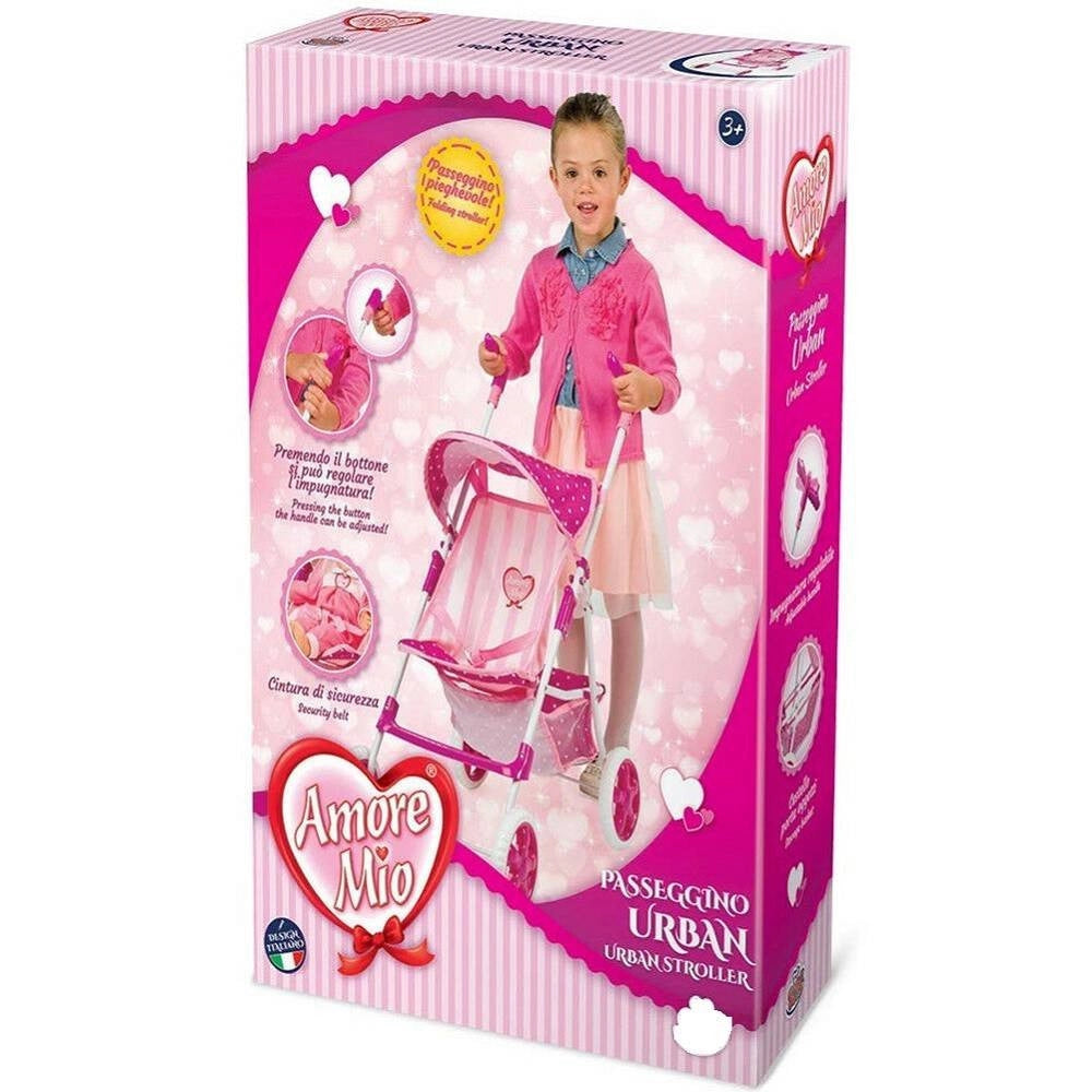 Trade Shop - Passeggino Amore Mio Urban Carrozzina Per Bambole Giocattolo Bambini Pieghevole -