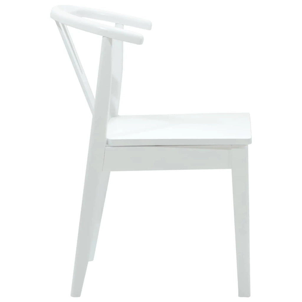 Sedia da pranzo 2 pcs Bianco e Bianco Legno di gomma solido