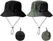 Cappello Solare 2 Pezzi - Ripiegabile - Respirante - Esterno - Cappello da Safari - Cappello da Pescatore - Circonferenza Testa 56-58 cm