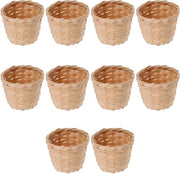 Set di 10 piccole ceste intrecciate per dolci e decorazioni - Mini-cesti senza maniglie per regali per ospiti - Decorazioni artigianali - Dimensioni 7,5 x 7,5 x 6 cm