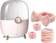 Organizzatore di trucco portatile moderno con coperchio impermeabile - scatola di conservazione cosmetica (rosa chiaro)