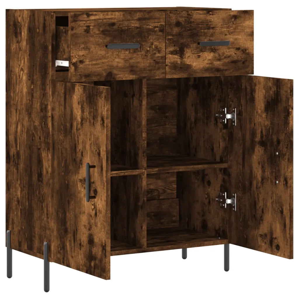 Credenza | Madia | Buffet da pranzo | Armadio da pranzo Rovere Fumo 69,5x34x90 cm in Legno Multistrato