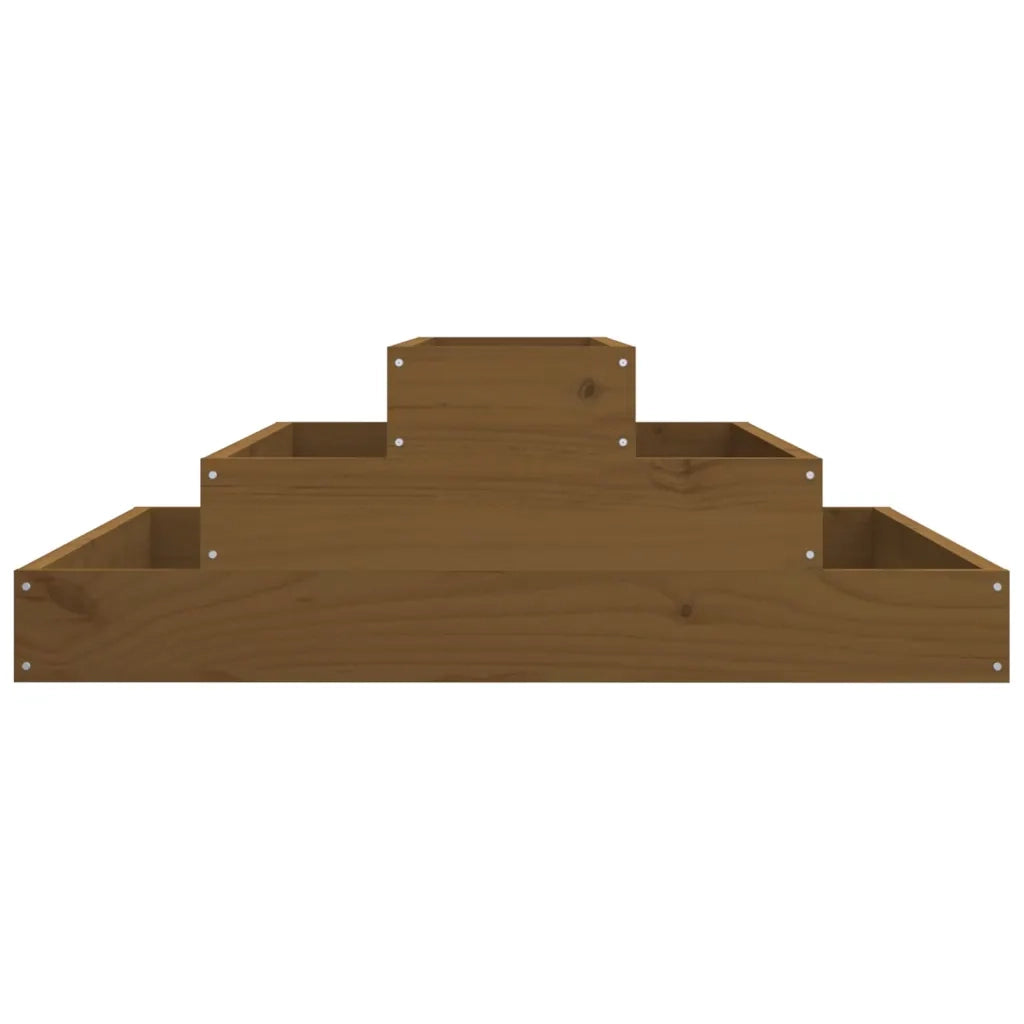 Fioriera Marrone Ambra 80x80x27 cm in Legno Massello di Pino