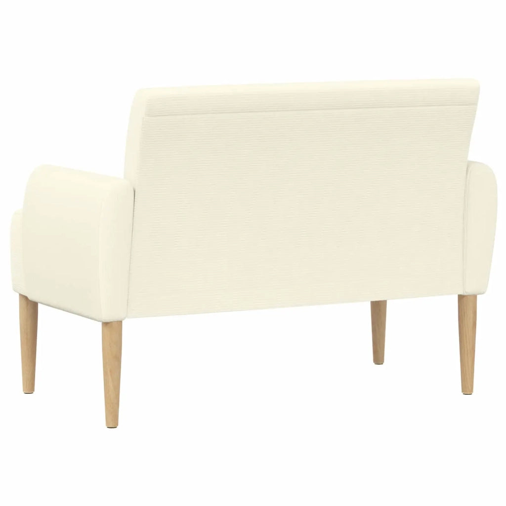 Loveseat con bottoni imbottiti Crema 116 x 67 x 81 cm 42041790