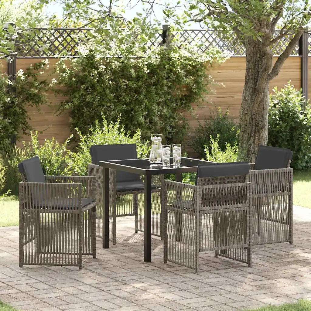 Set da Pranzo per Giardino 5 pcs Grigio