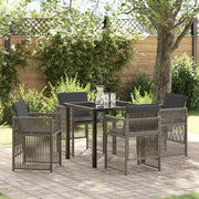 Set da Pranzo per Giardino 5 pcs Grigio